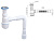 Сифон для умывальника с литым выпуском 64мм, с гибкой трубой 1 1/4", AV Engineering AVE129750
