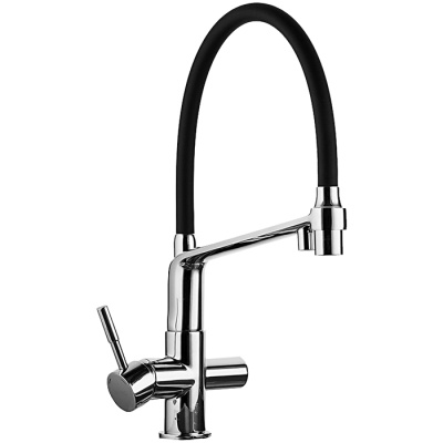Смеситель GAPPO для кухни с гибким изливом черный/хром G4398-7