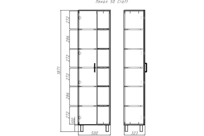 Пенал напольный "Craft 50" без ящика DCr2207Р
