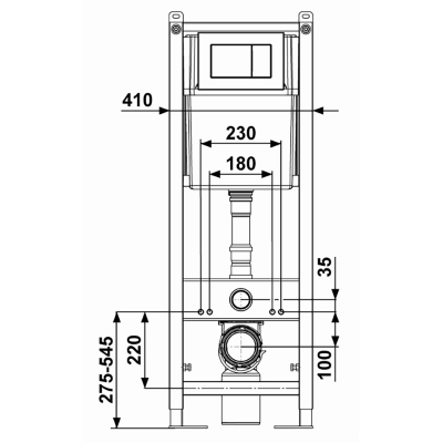 Инсталляция Уклад с кнопкой цвета алюминий СИ 01.04.54.00.6