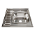Мойка 60х60 (0,8) правая, выпуск 3 1/2 MIXLINE 18см с сифоном