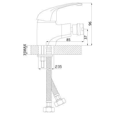 Смеситель ROSSINKA для биде, хром А35-51