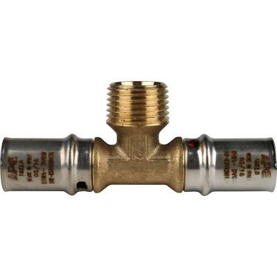 Тройник МП пресс 16х1/2х16 НР STOUT SFP-0008-161216