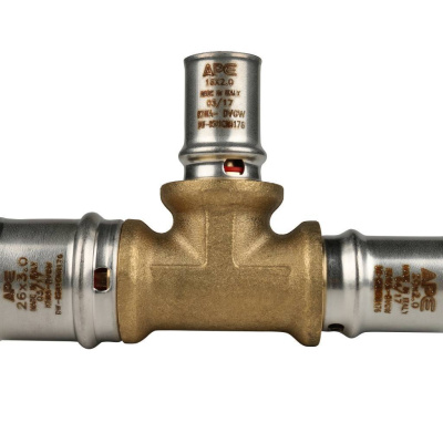 Тройник МП пресс 26х16х20 STOUT SFP-0005-261620
