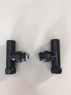 Вентиль угловой для П/С 3/4"х1/2" г/ш (квадрат) крашеный RAL 9005 черный матовый