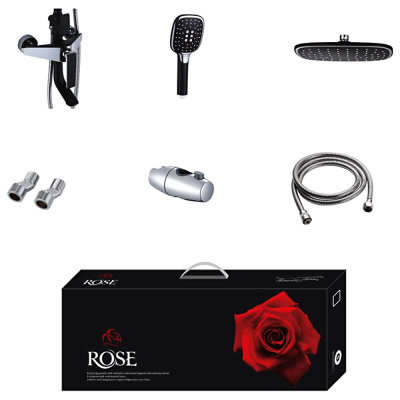 Душевая система ROSE R1336Н черный/хром