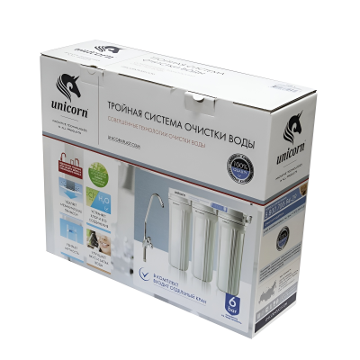 Фильтр магистральный 3-х ст.очистки 1/2'' высота 10" UNICORN FPS 3