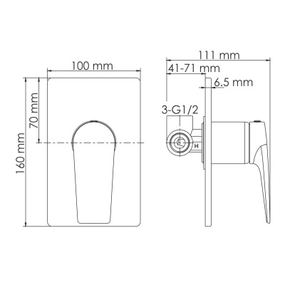 Смеситель Wasserkraft Aisch для душа 5551 