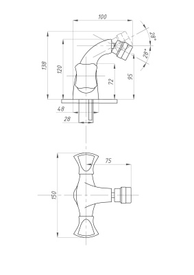 Смеситель ПРОФСАН для биде ПСМ-930-38 