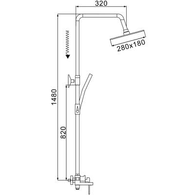Душевая система ROSE R1436F белый/хром
