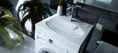Умывальник Comfort 60 над стиральной машиной, с кронштейнами