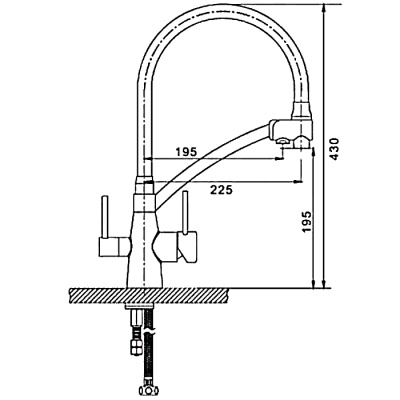 Смеситель GAPPO для кухни с гибким изливом черный/хром G4398-7