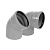 Отвод ПП серый 110/87,5 для внутренней канализации VALFEX