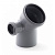 Отвод ПП серый 110х50/45 левый для внутренней канализации СТАНДАРТ КОНТУР