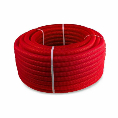 Шланг гофрированный защитный Дн 25 для трубы Дн 20 красный 50м РосТурПласт