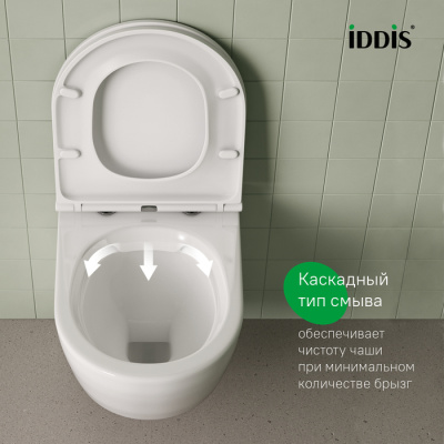 Унитаз подвесной BLANKO (б/обод, м/лифт, гор вып) IDDIS BLARNSEi25